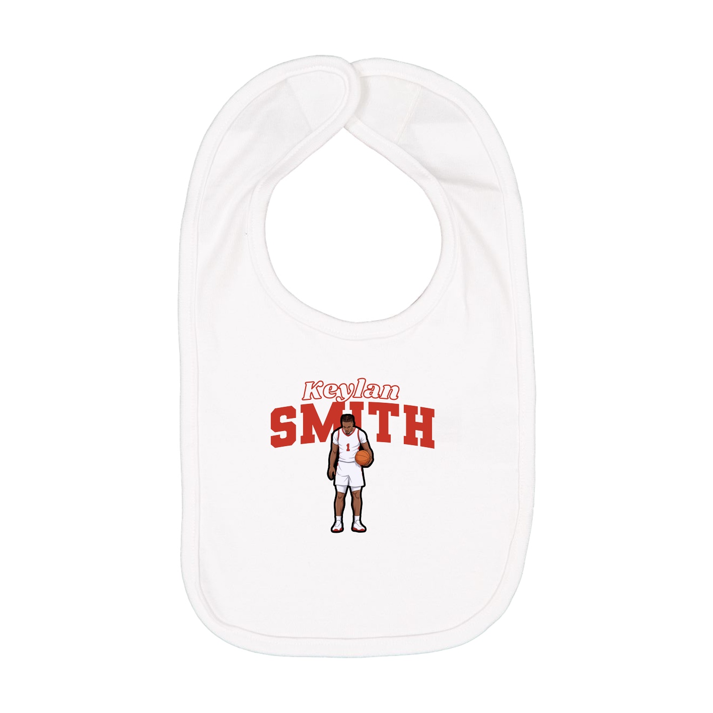 Infant Bib — Name Arch in White