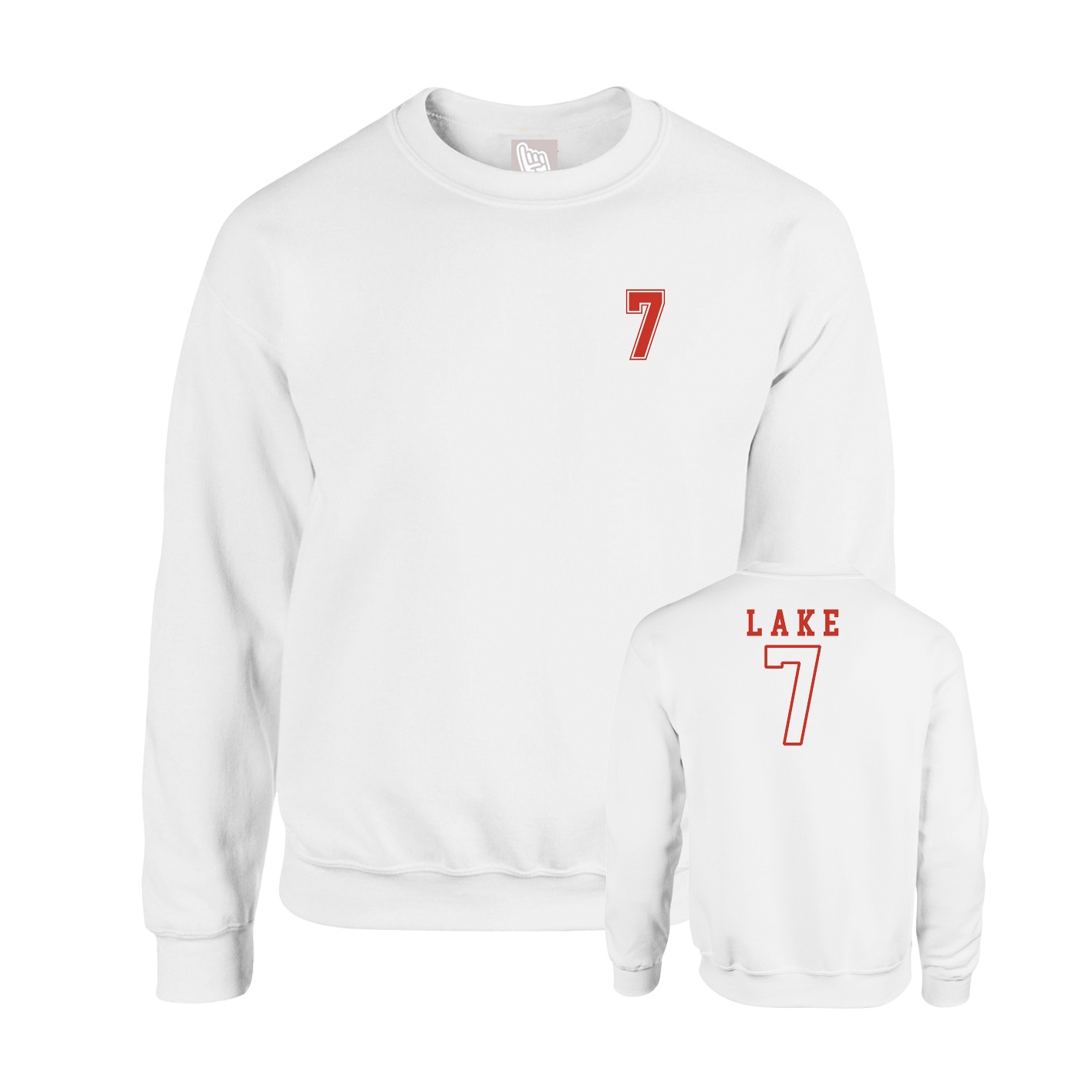Fleece Crew — Chest Back in White