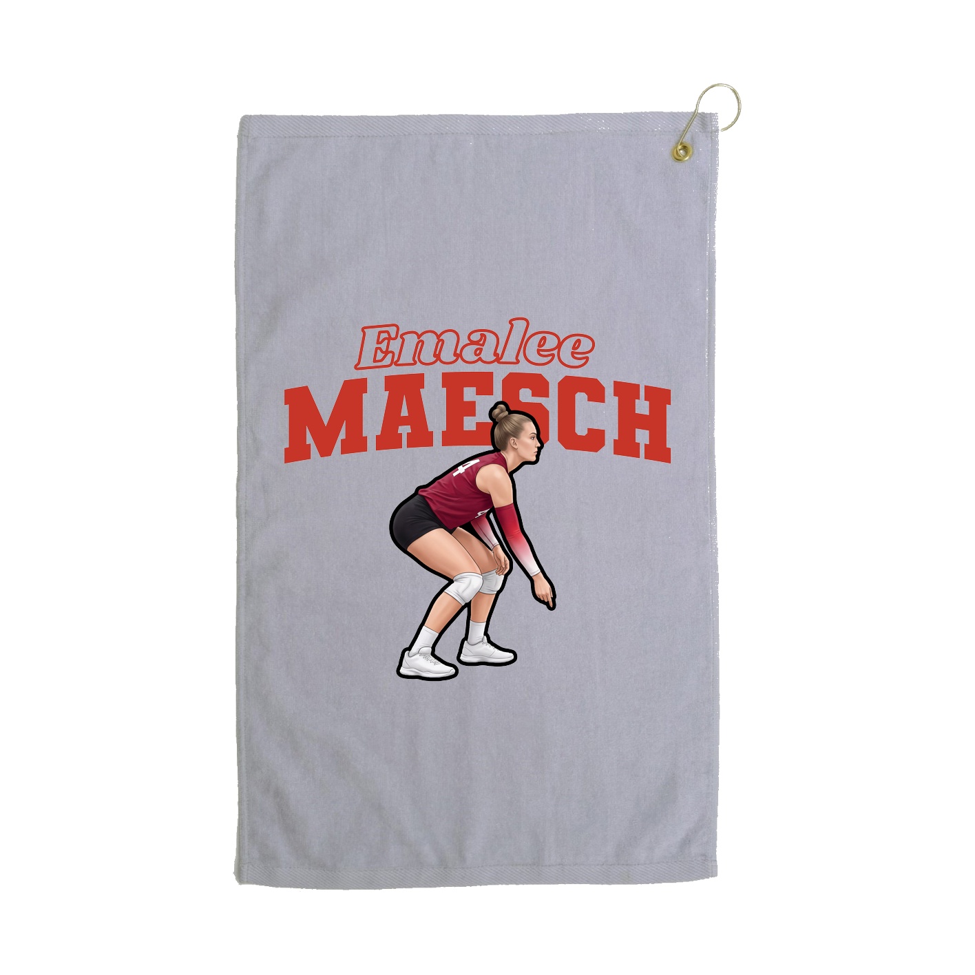 Golf Towel — Name Arch in Grey