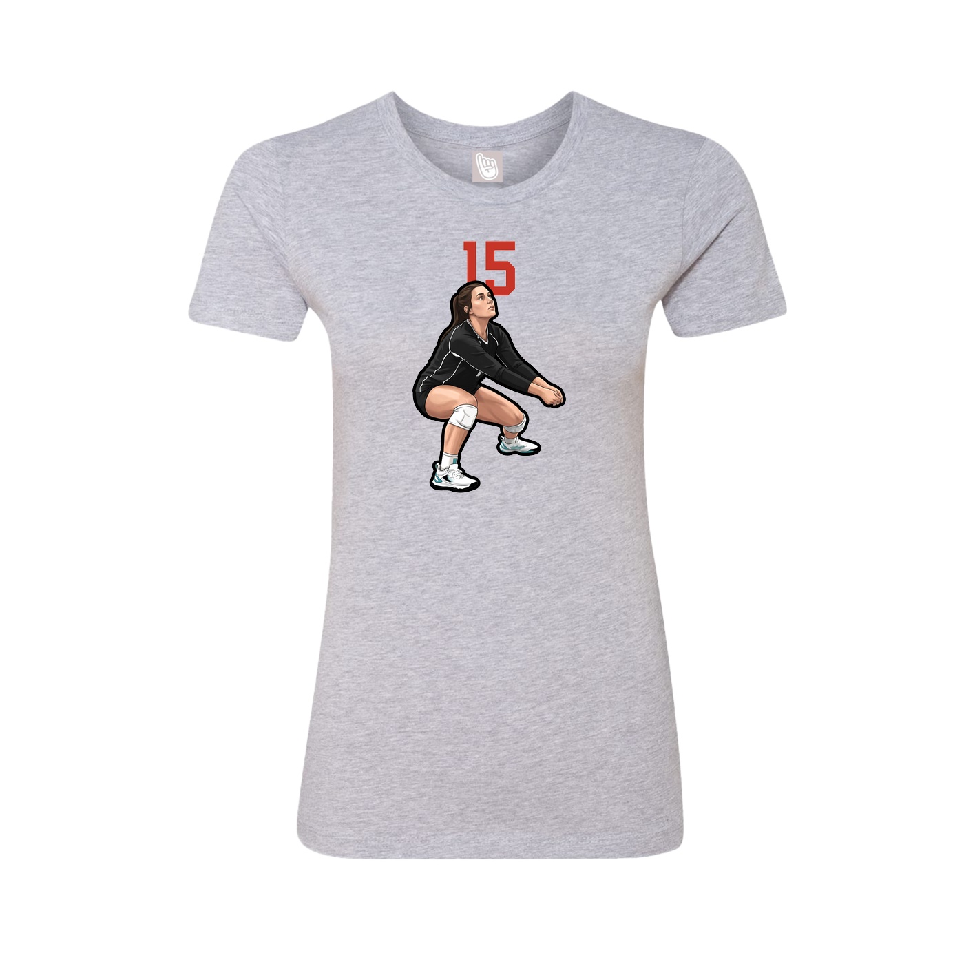 Fitted Women's Tee — Number Top in Grey