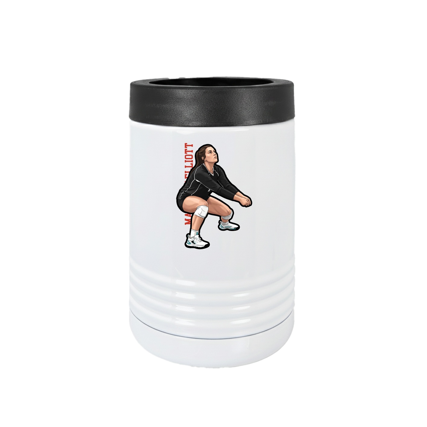 Beverage Holder — Name Vertical in White