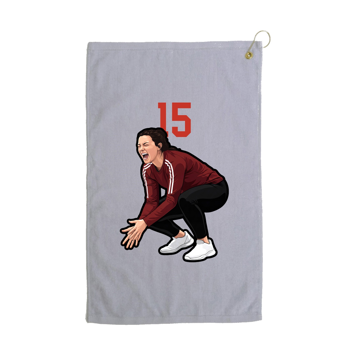 Golf Towel — Number Top in Grey