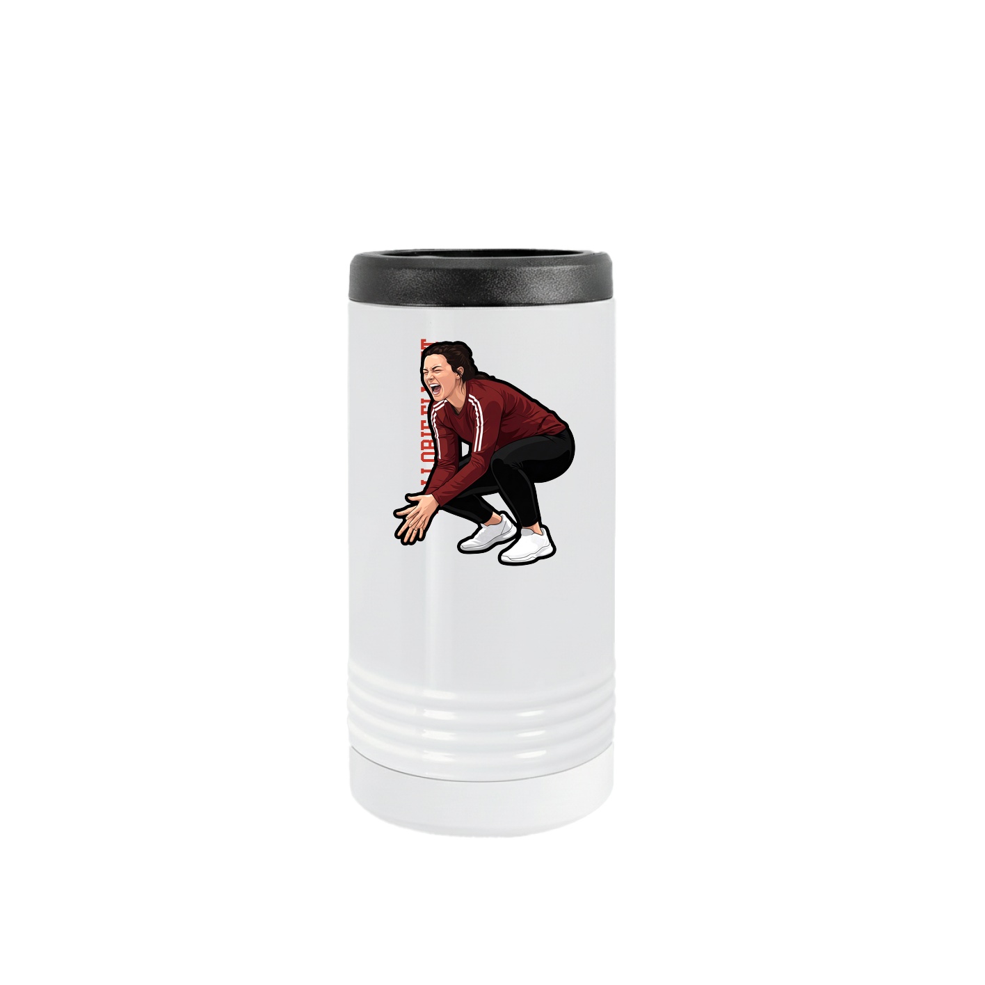 Slim Beverage Holder — Name Vertical in White