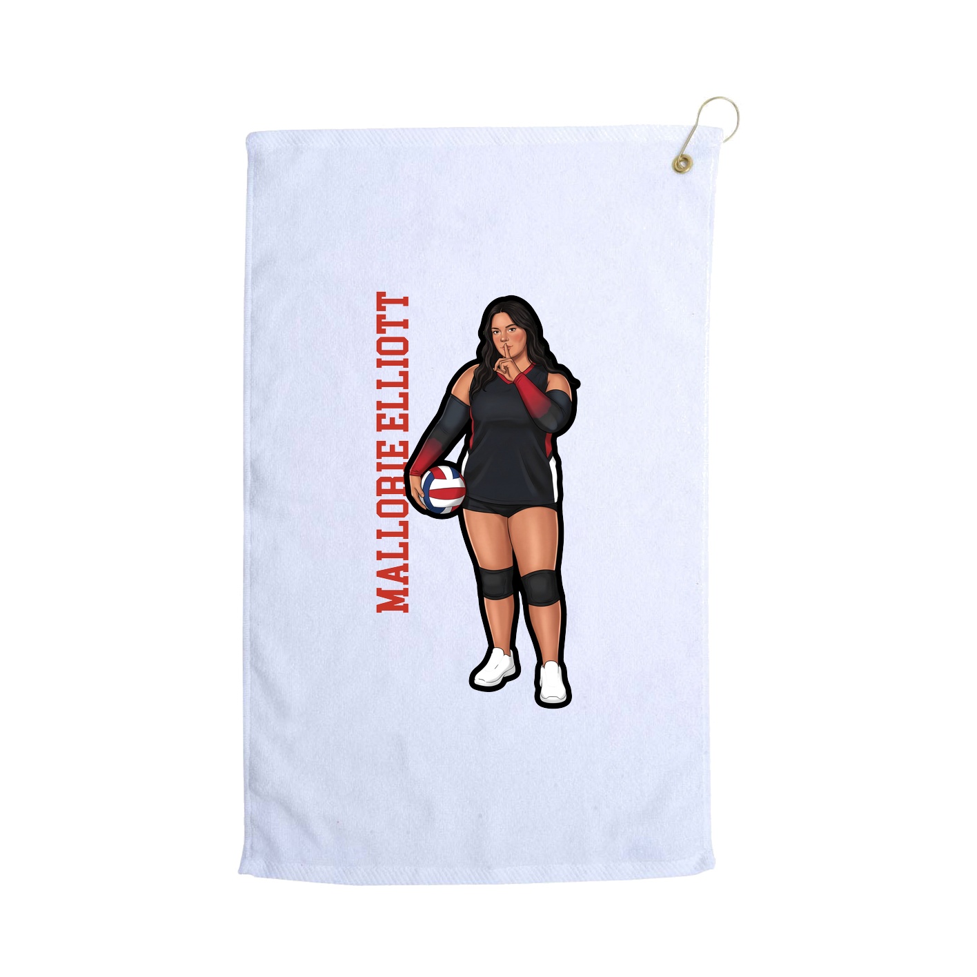 Golf Towel — Name Vertical in White