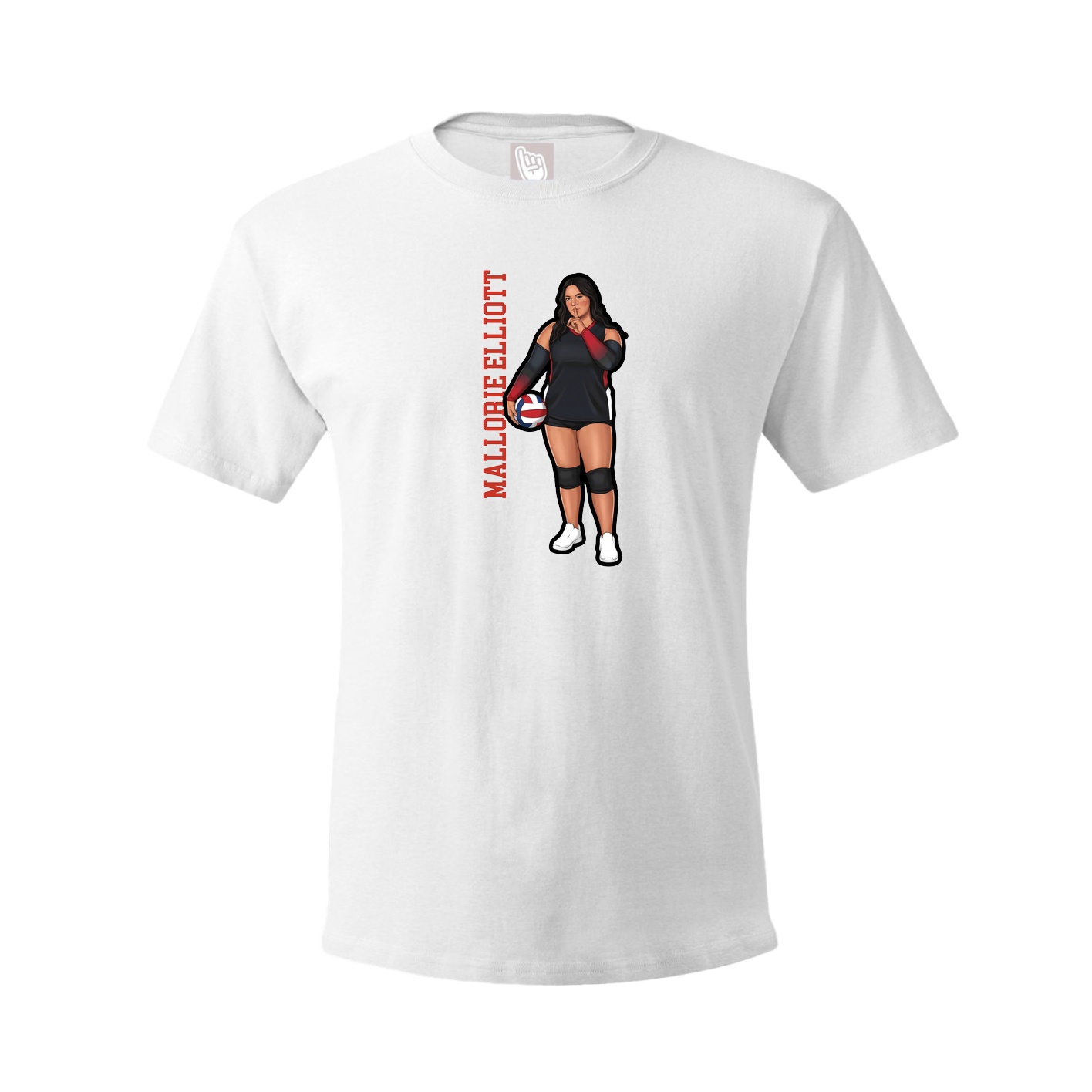 Tee — Name Vertical in White