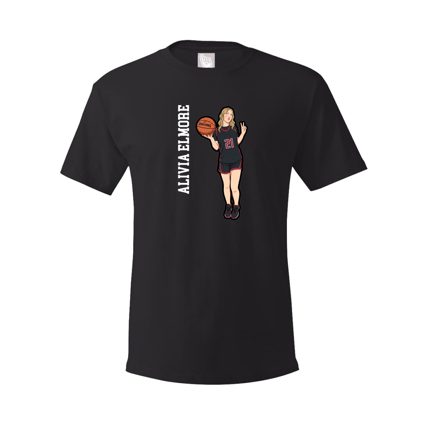 Youth Tee — Name Vertical in Black