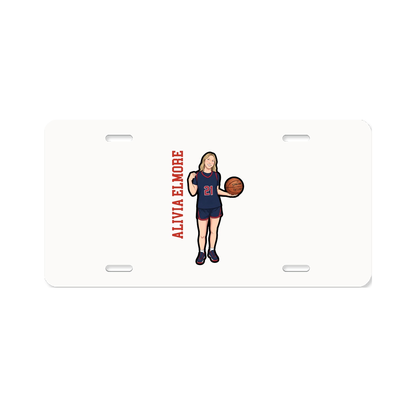 License Plate — Name Vertical in Classic