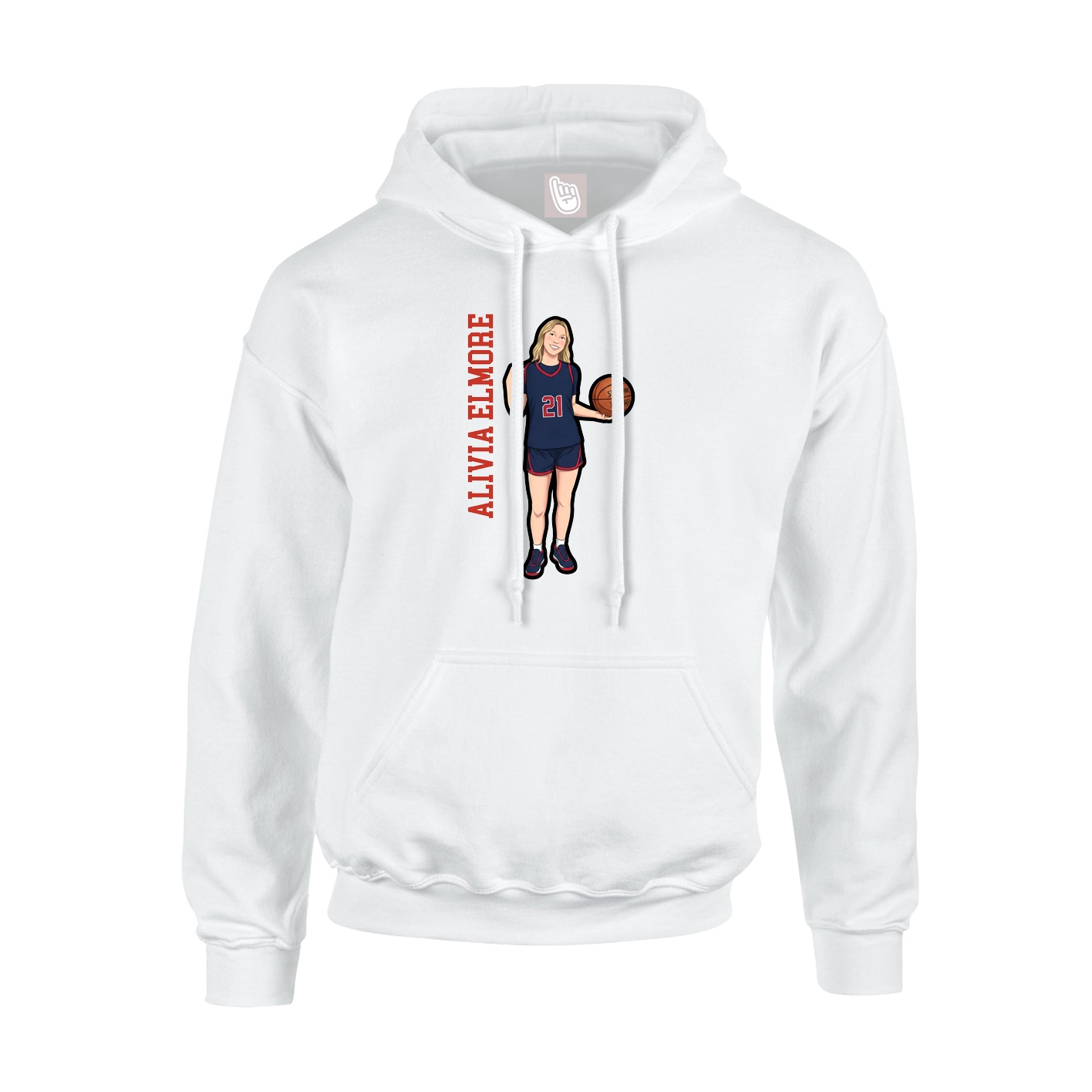 Hoodie — Name Vertical in White