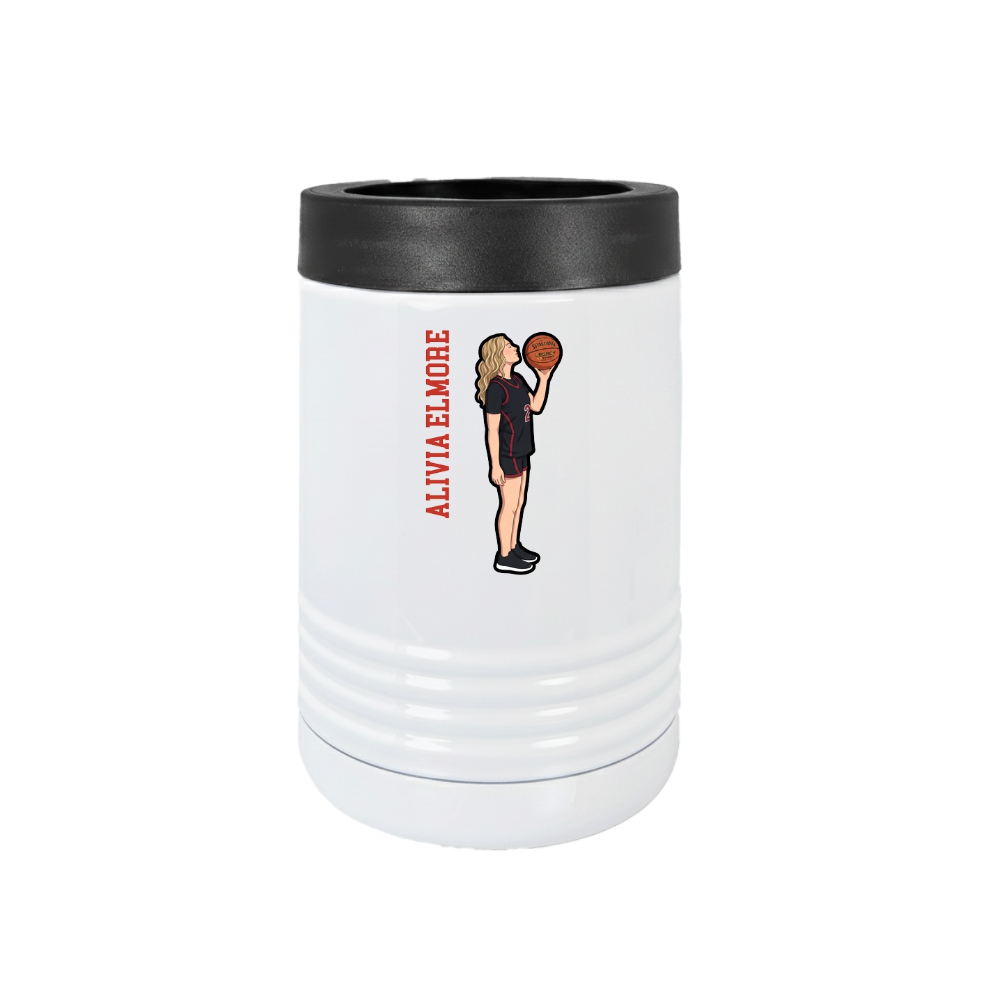 Beverage Holder — Name Vertical in White