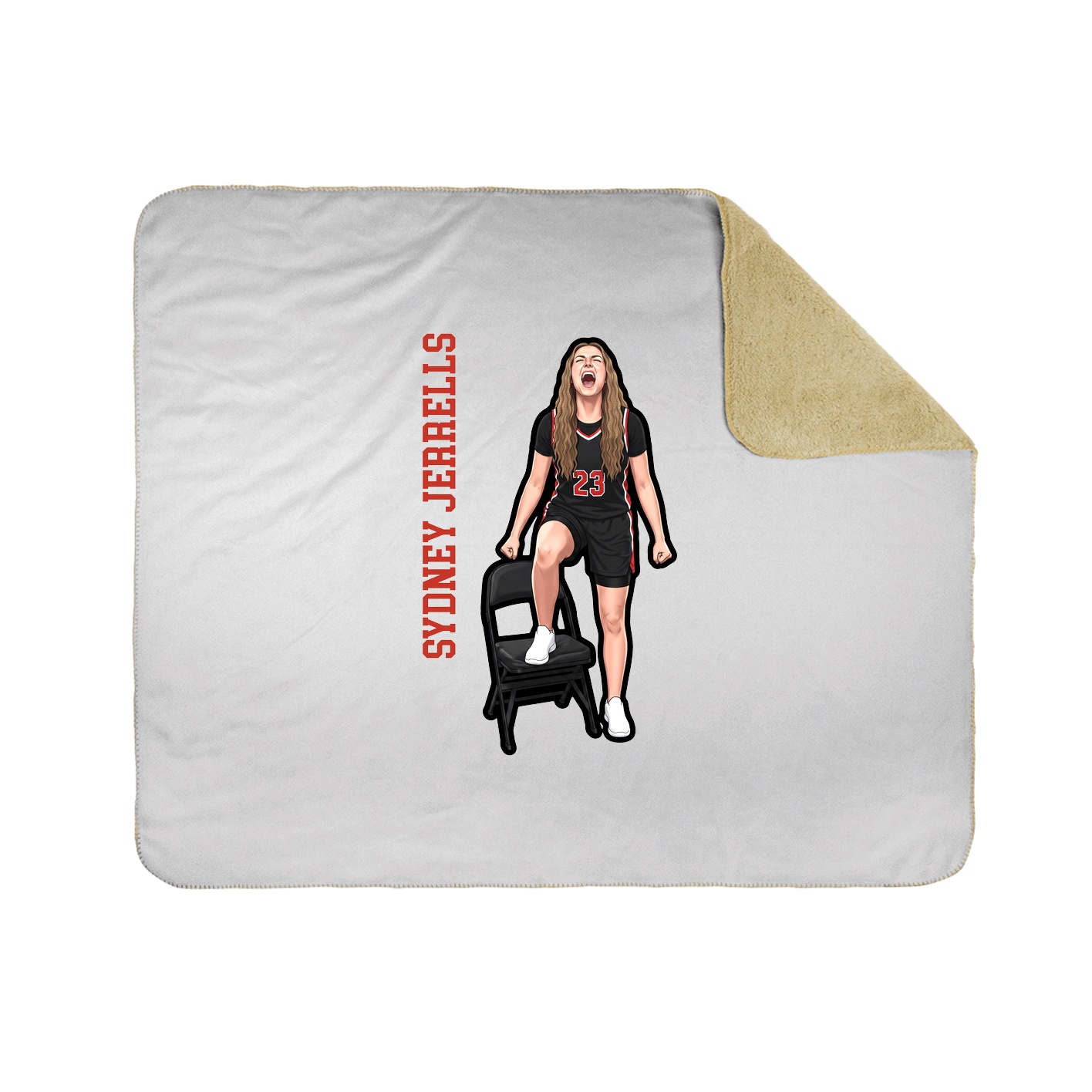 Throw Blanket — Name Vertical in White