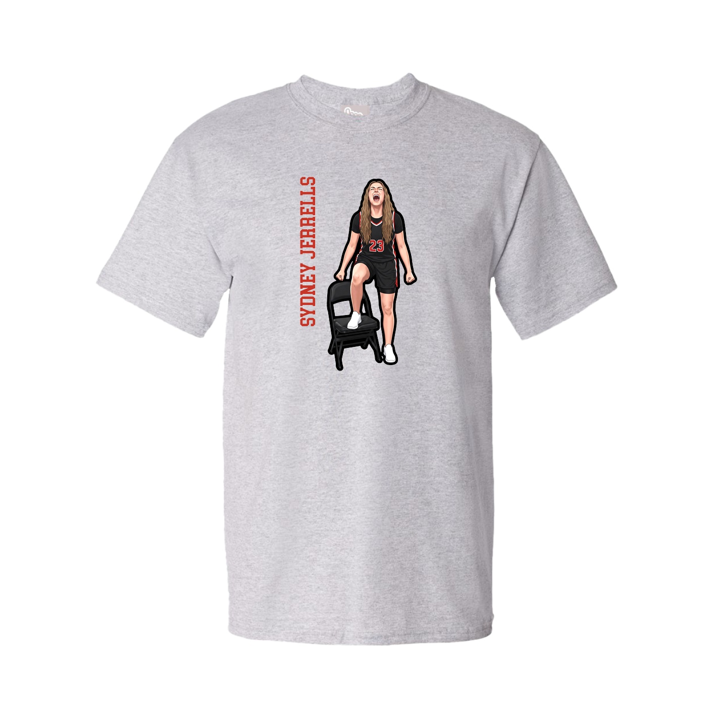 Youth Tee — Name Vertical in Grey