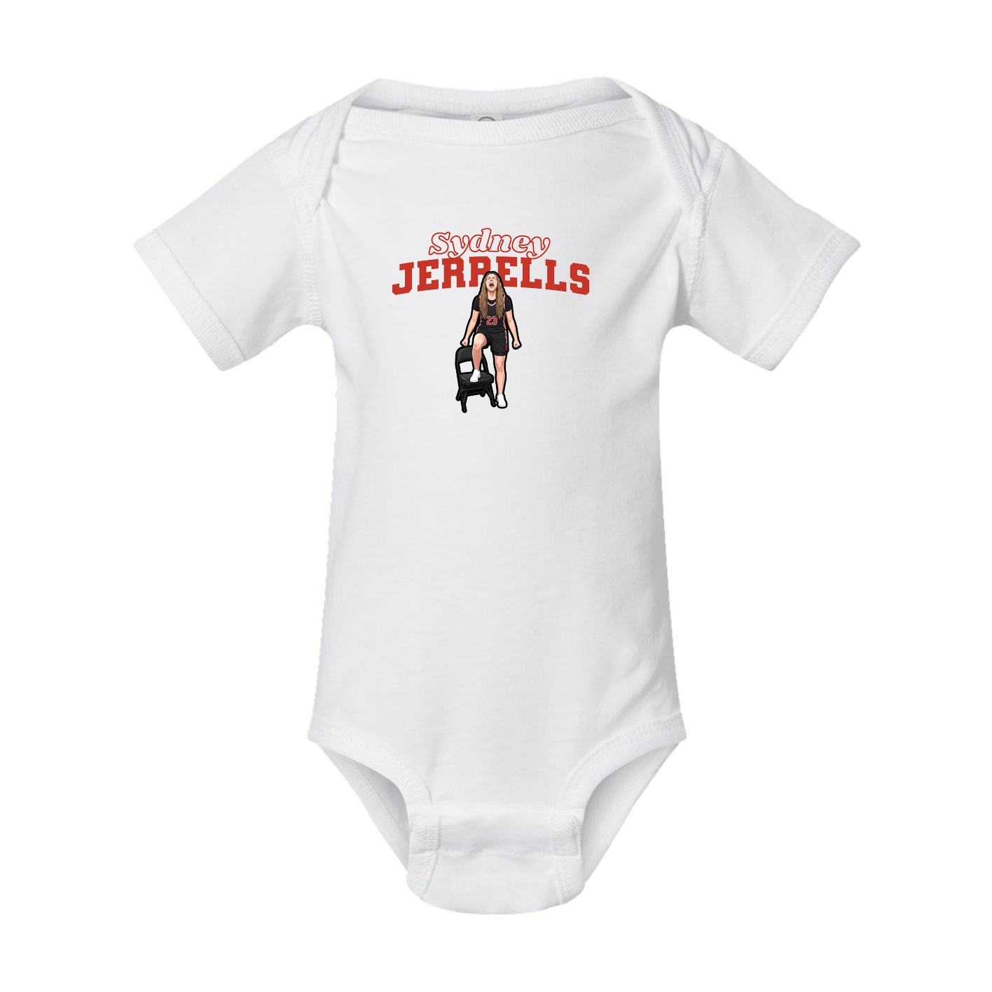 Baby Onesie — Name Arch in White