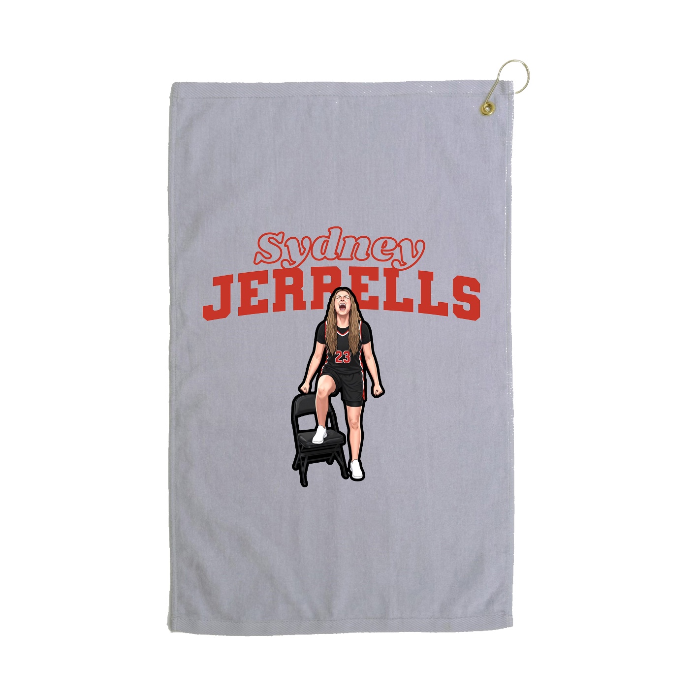 Golf Towel — Name Arch in Grey