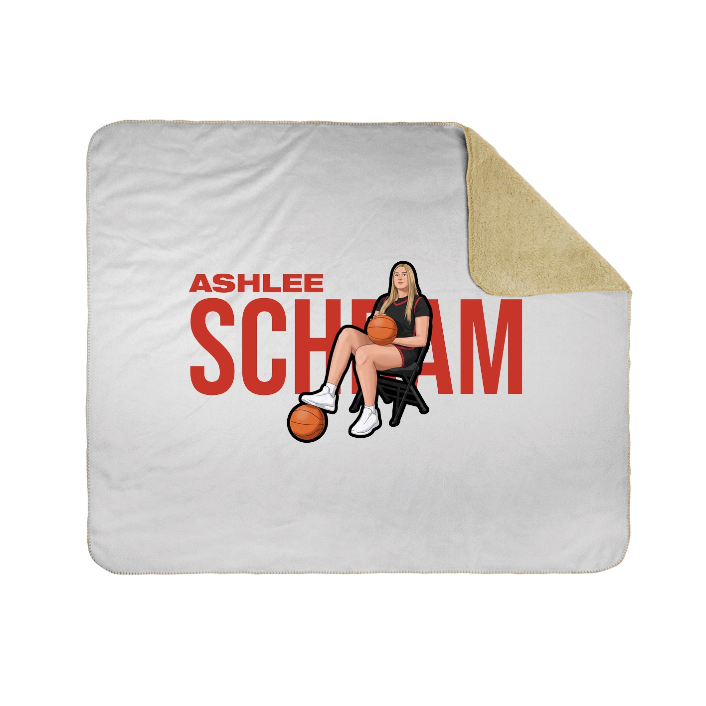 Throw Blanket — Player Name in White