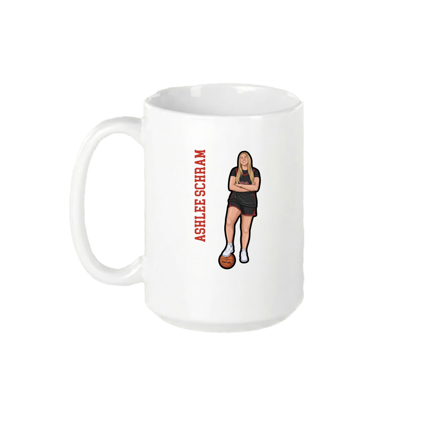 15oz Coffee Mug — Name Vertical in White