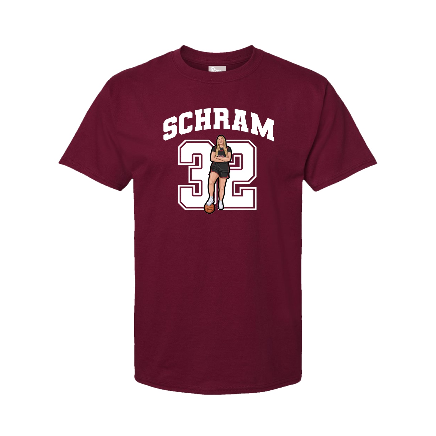 Youth Tee — Number in Cardinal