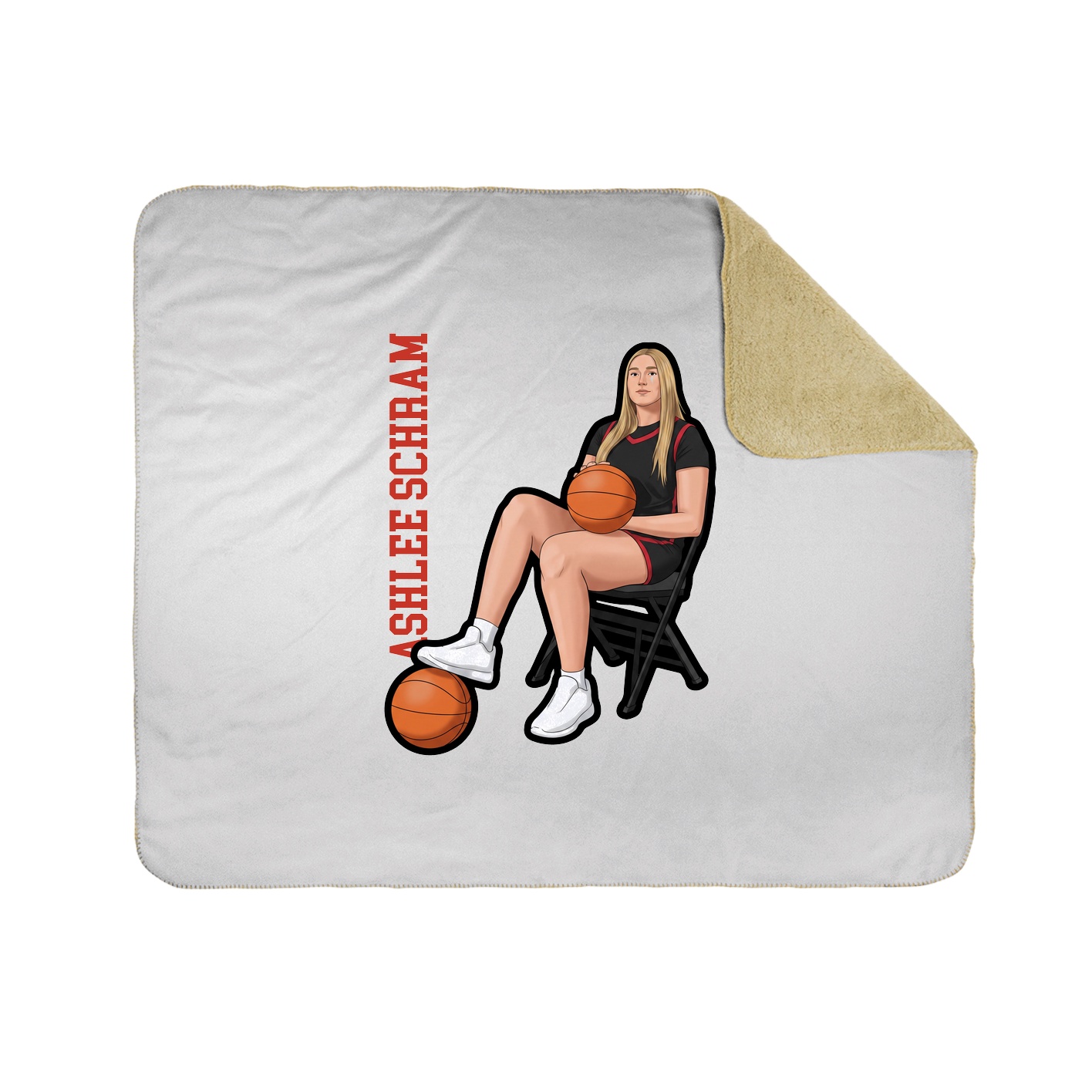 Throw Blanket — Name Vertical in White