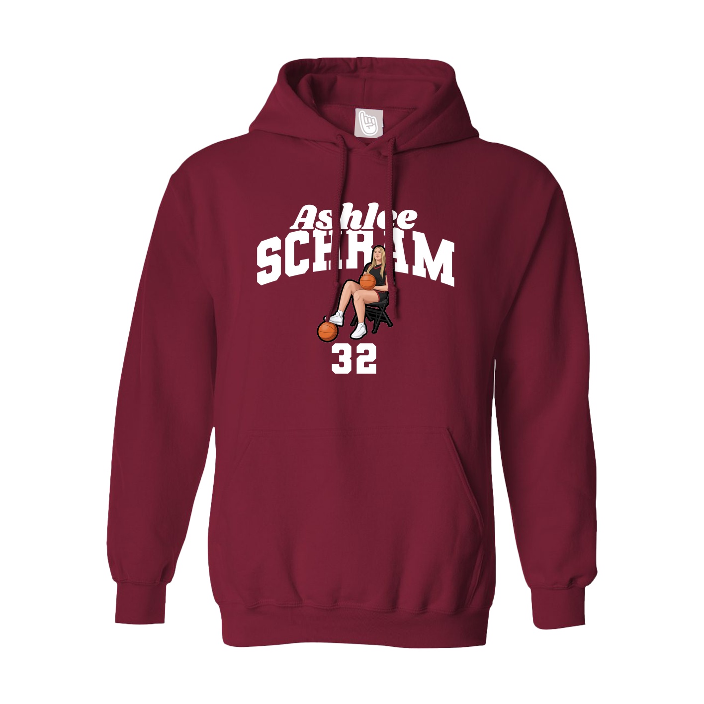 Hoodie — Signature Arch in Cardinal