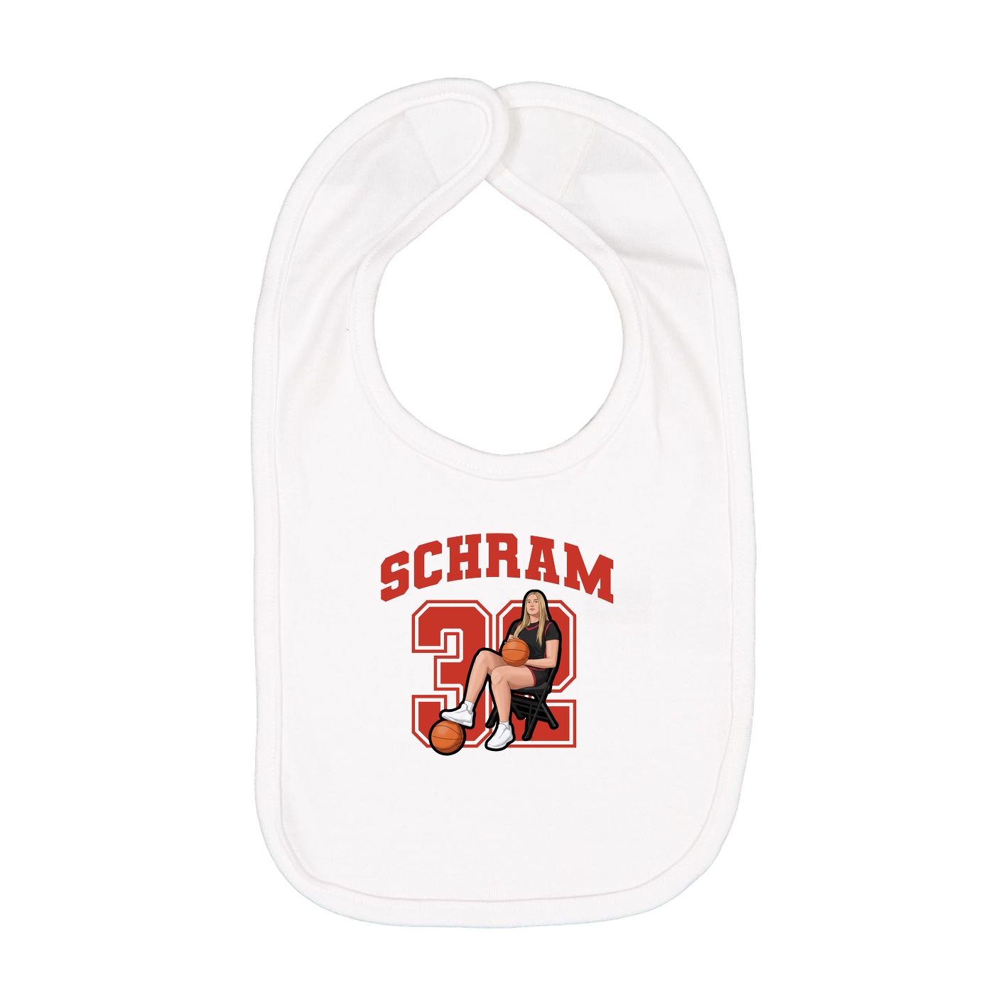Infant Bib — Number in White