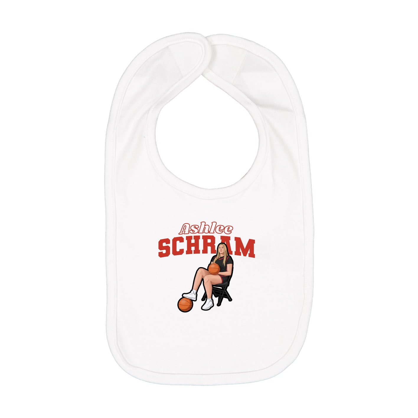 Infant Bib — Name Arch in White