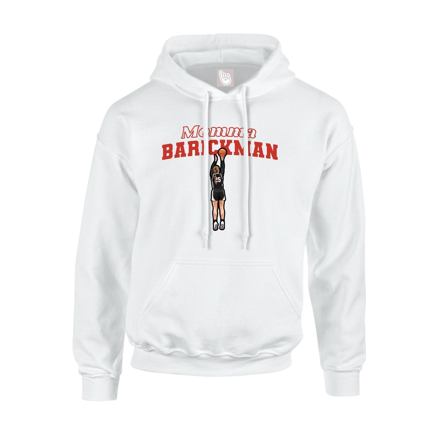 Youth Hoodie — Mothers Day Block in White