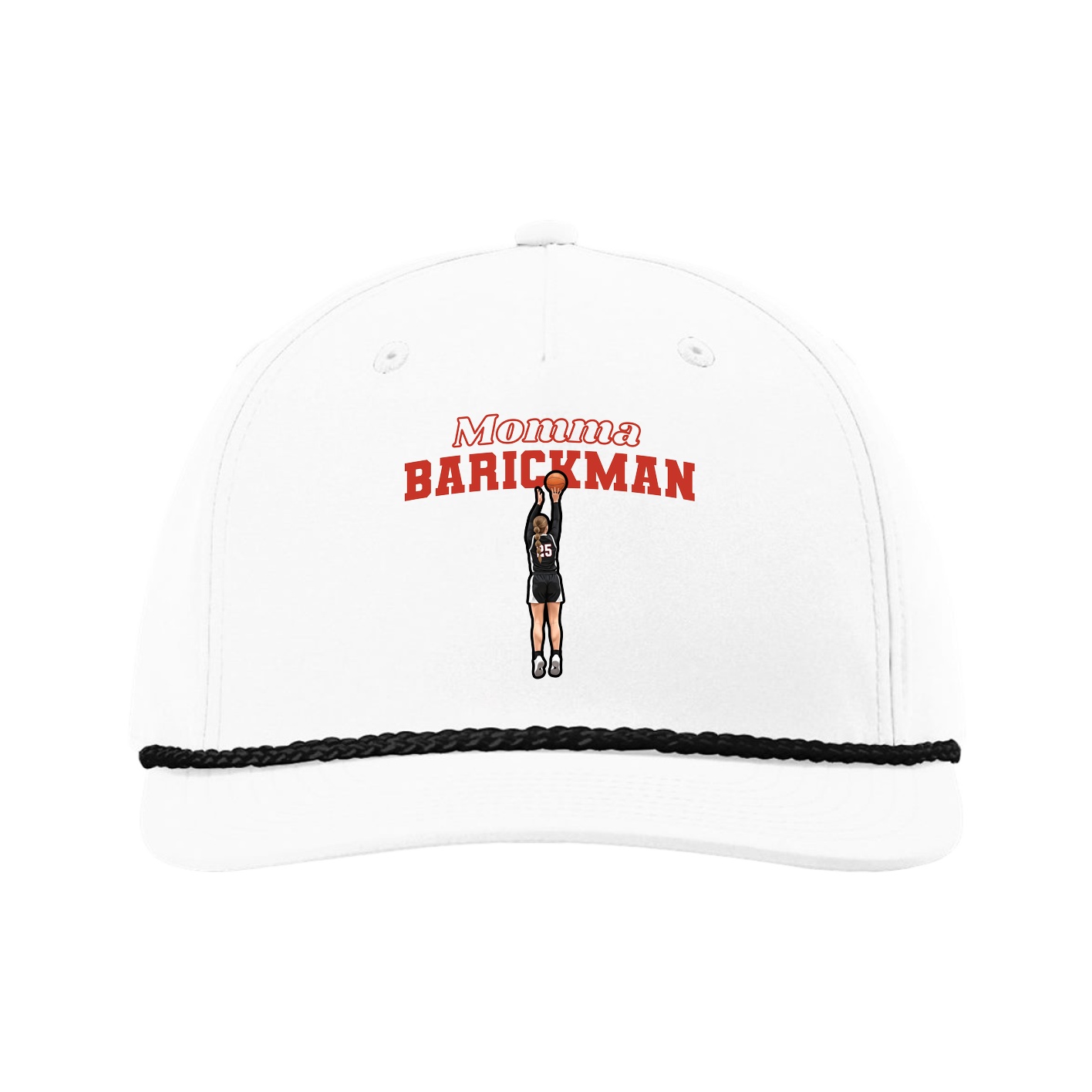 Five-Panel Classic Rope Cap — Mothers Day Block in White
