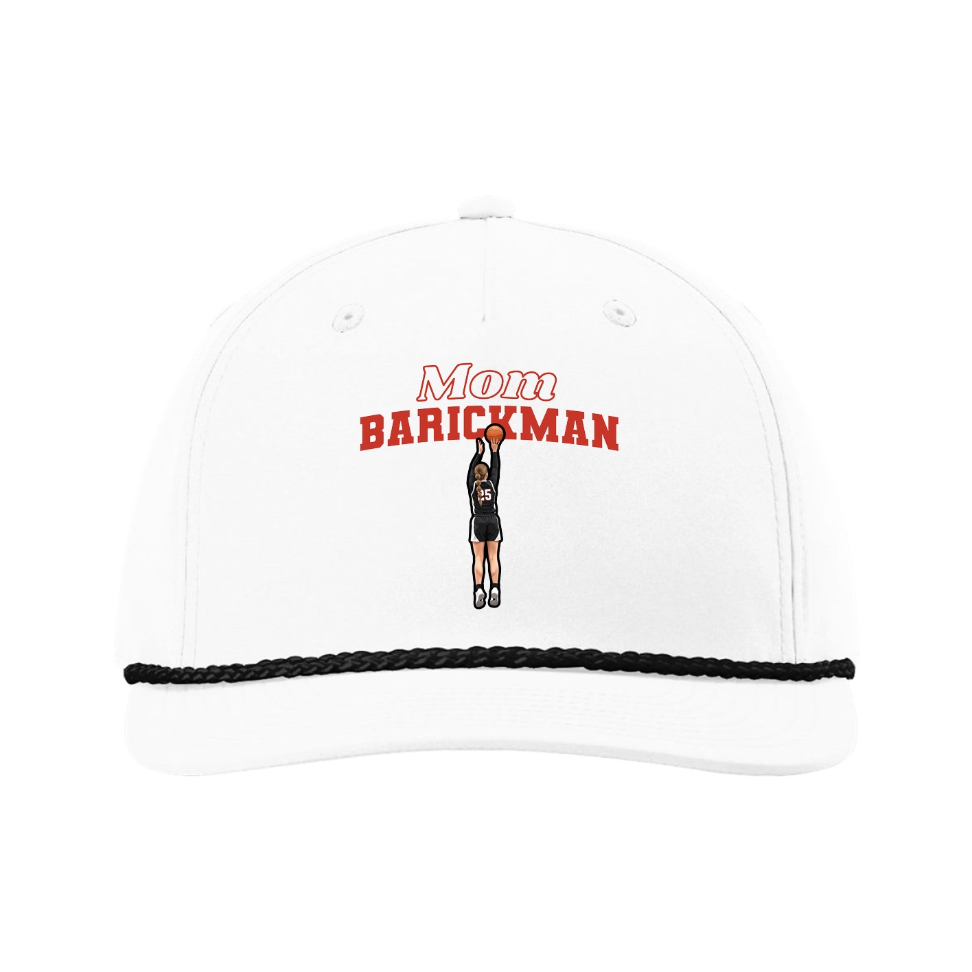 Five-Panel Classic Rope Cap — Mothers Day Block in White