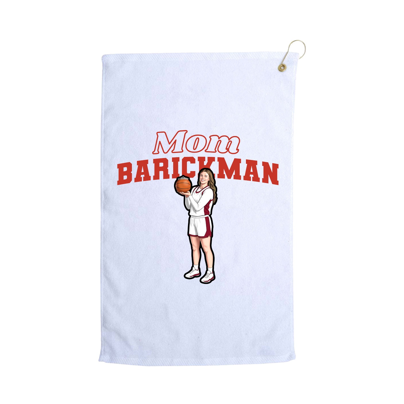 Golf Towel — Mothers Day Block in White