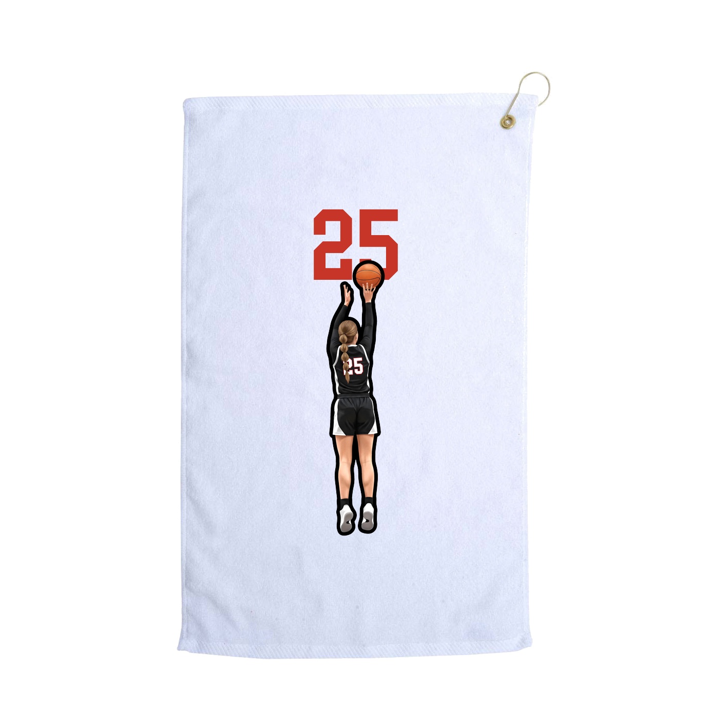 Golf Towel — Number Top in White