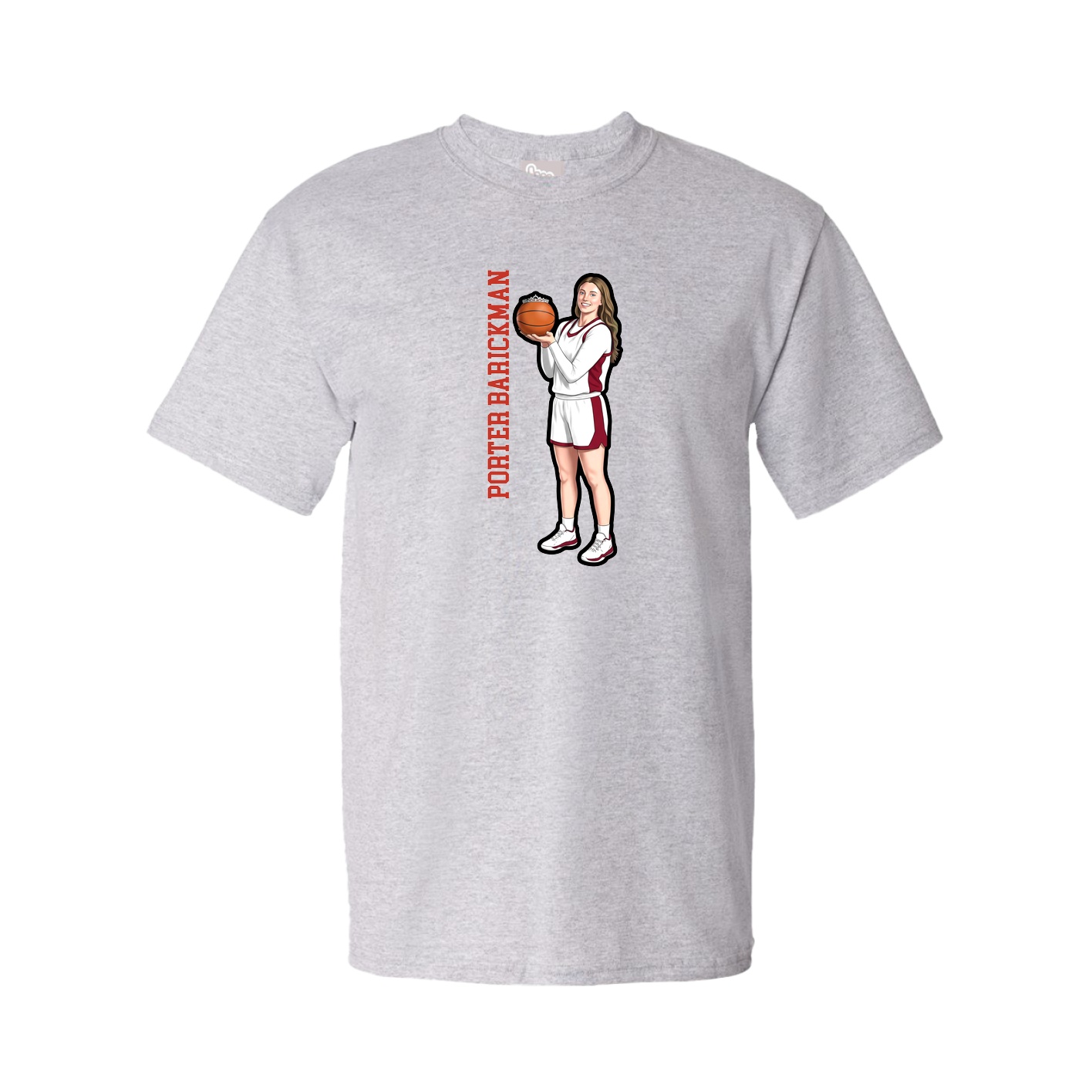 Youth Tee — Name Vertical in Grey