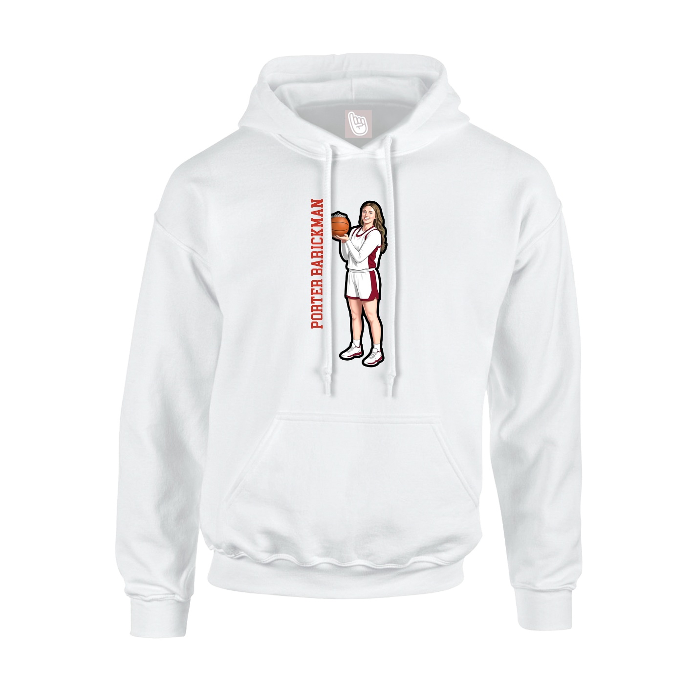 Youth Hoodie — Name Vertical in White