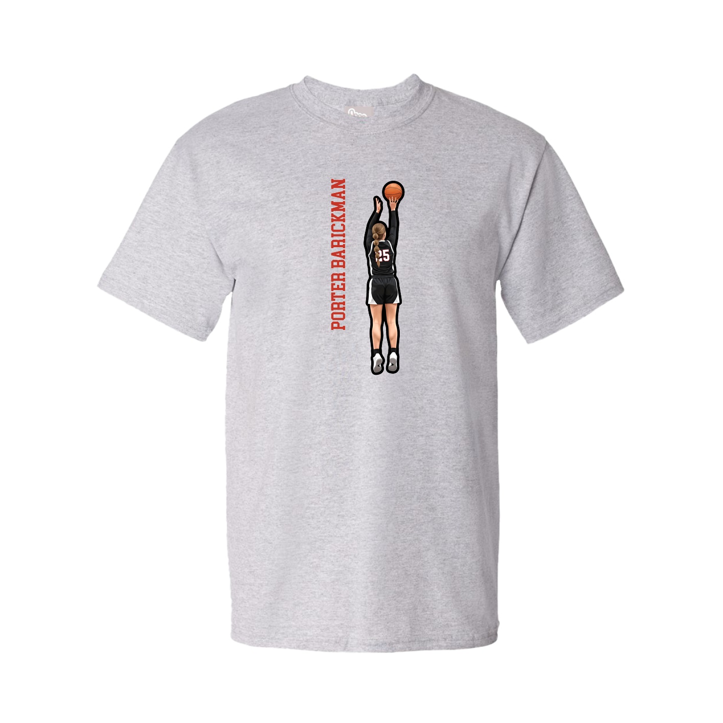Tee — Name Vertical in Grey