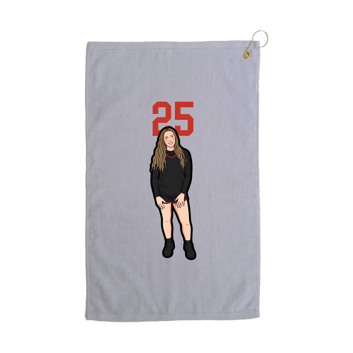 Golf Towel — Number Top in Grey