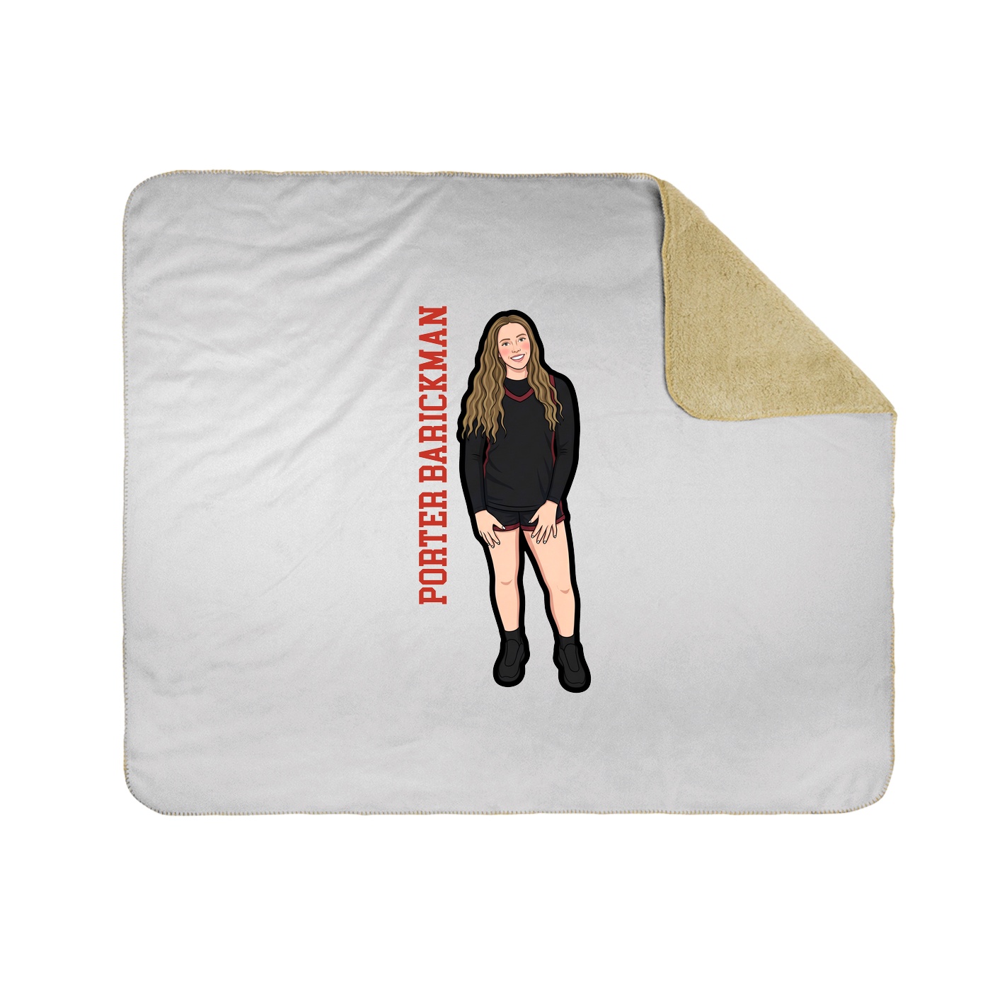 Throw Blanket — Name Vertical in White