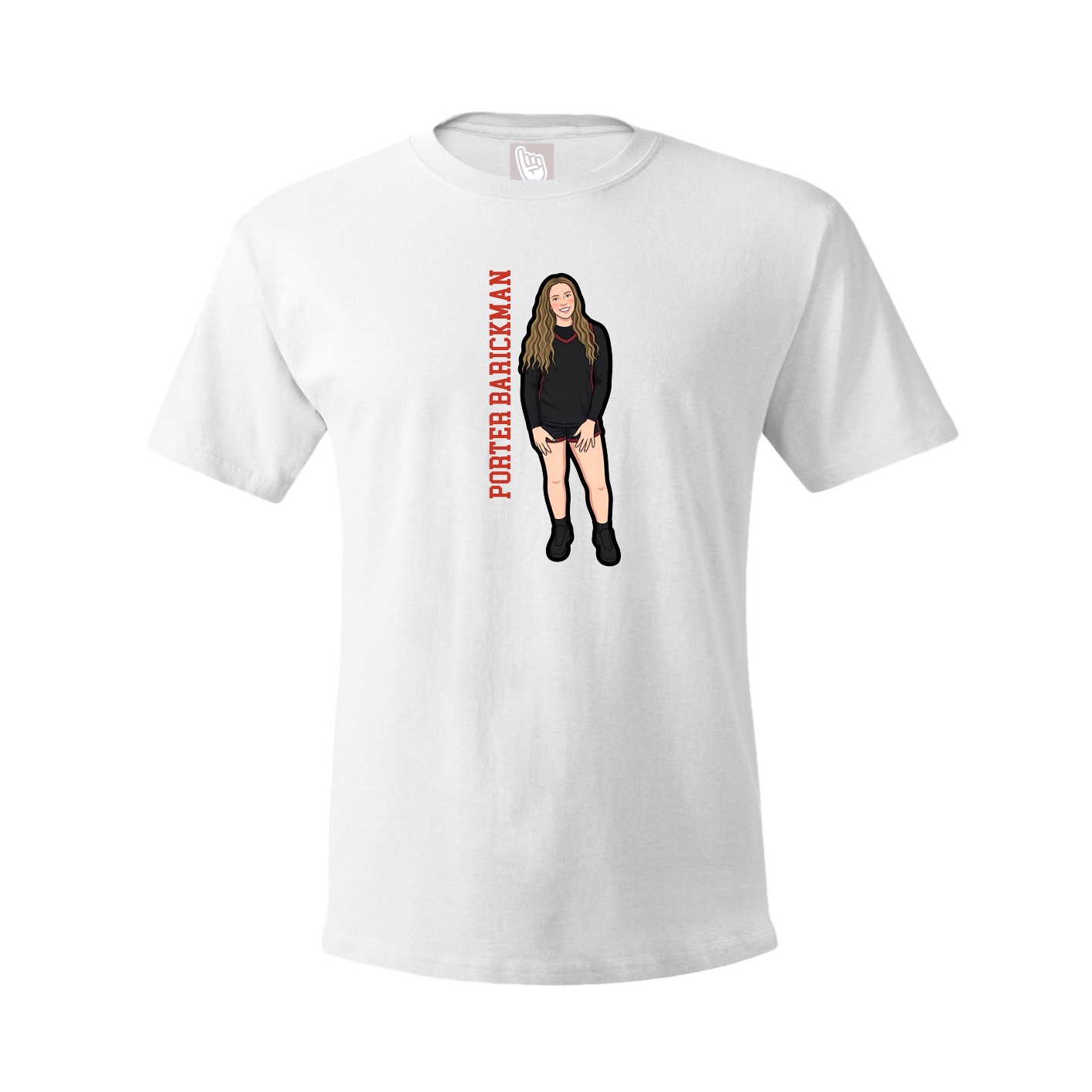 Youth Tee — Name Vertical in White