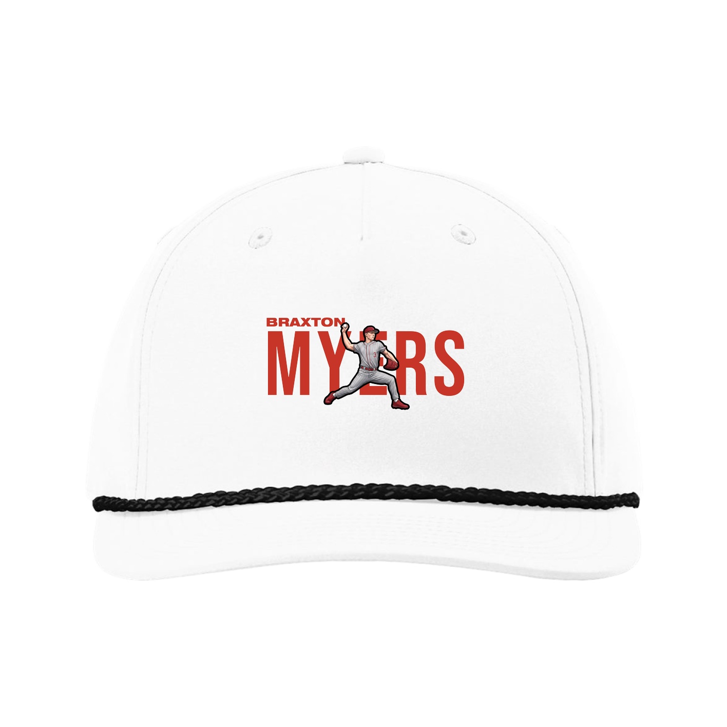 Five-Panel Classic Rope Cap — Player Name in White