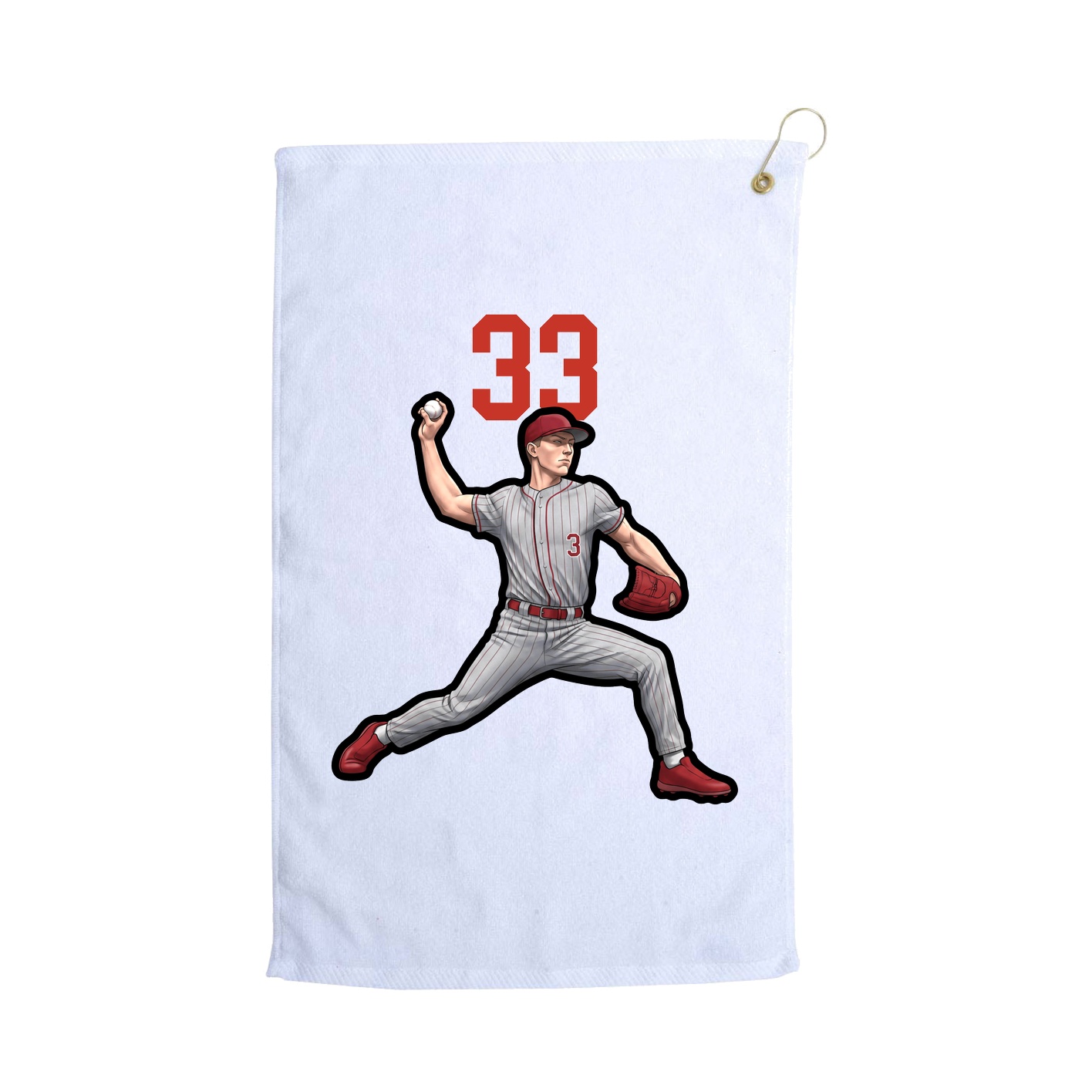Golf Towel — Number Top in White