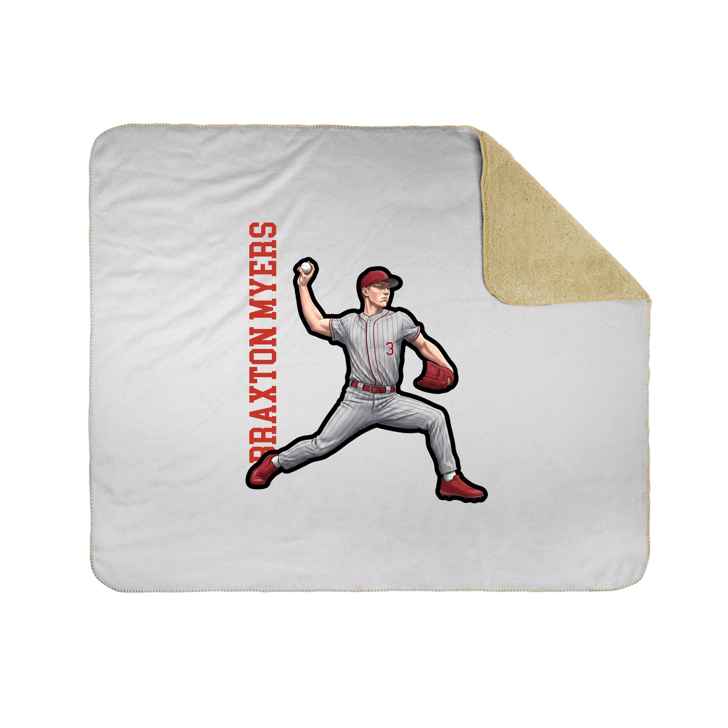 Throw Blanket — Name Vertical in White