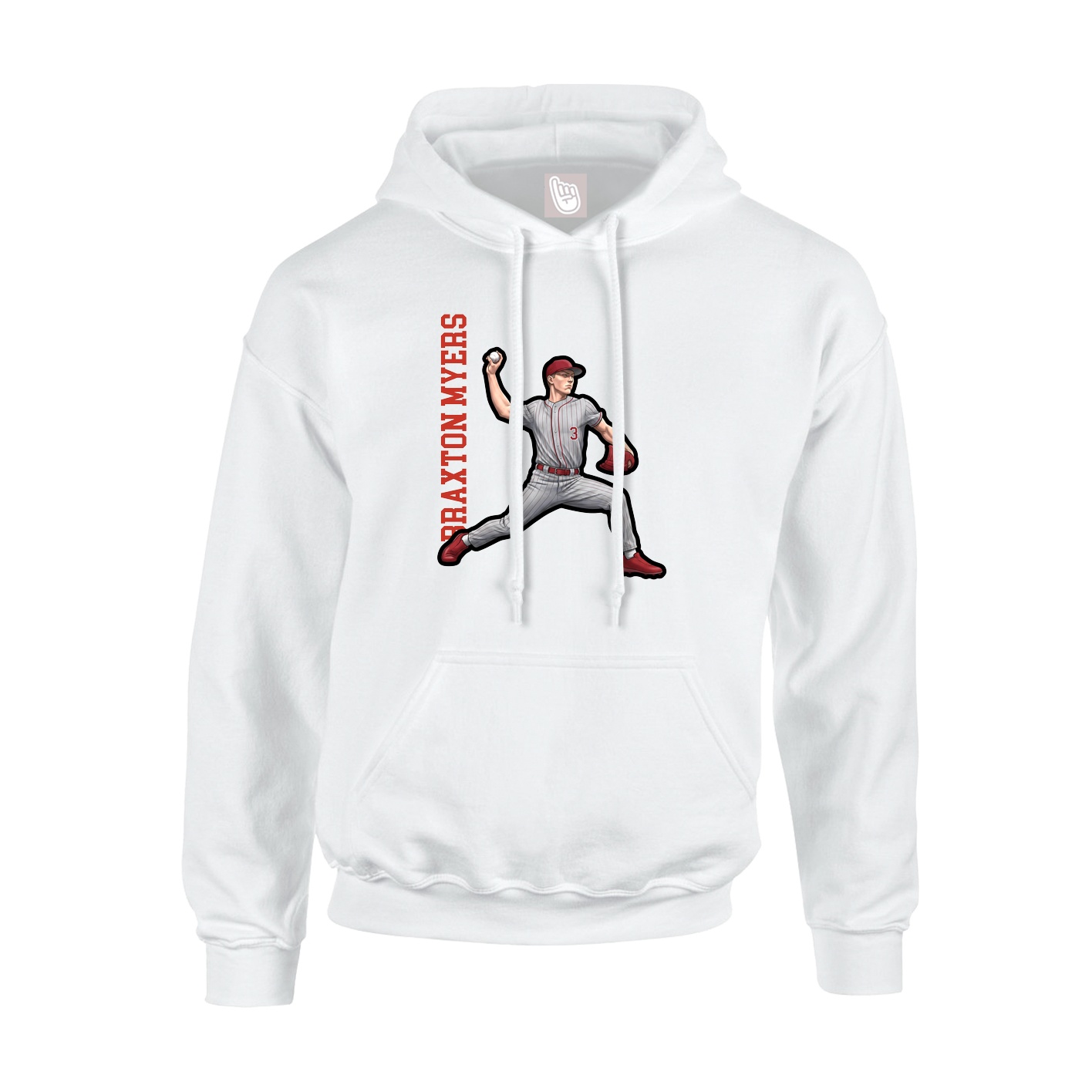 Hoodie — Name Vertical in White