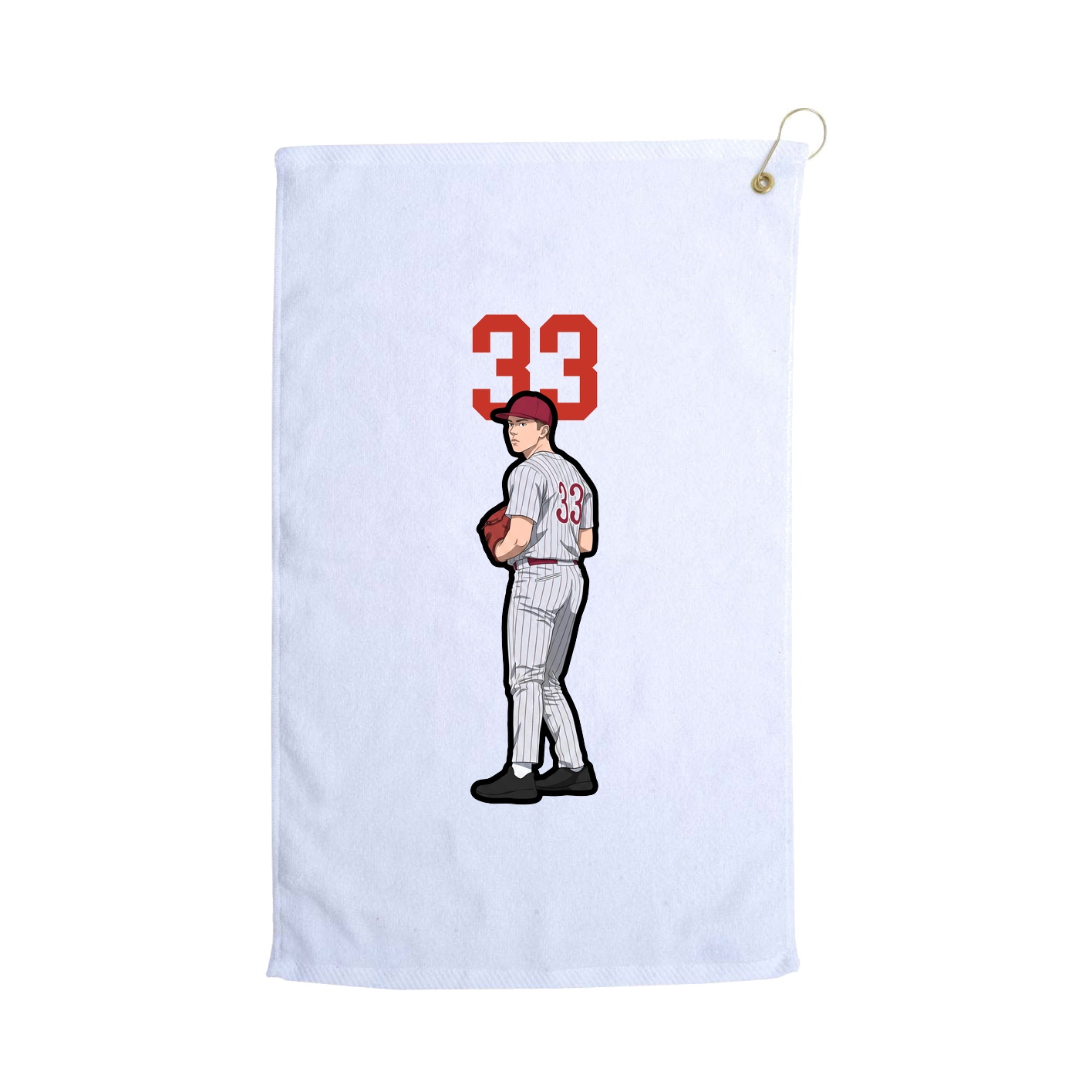 Golf Towel — Number Top in White