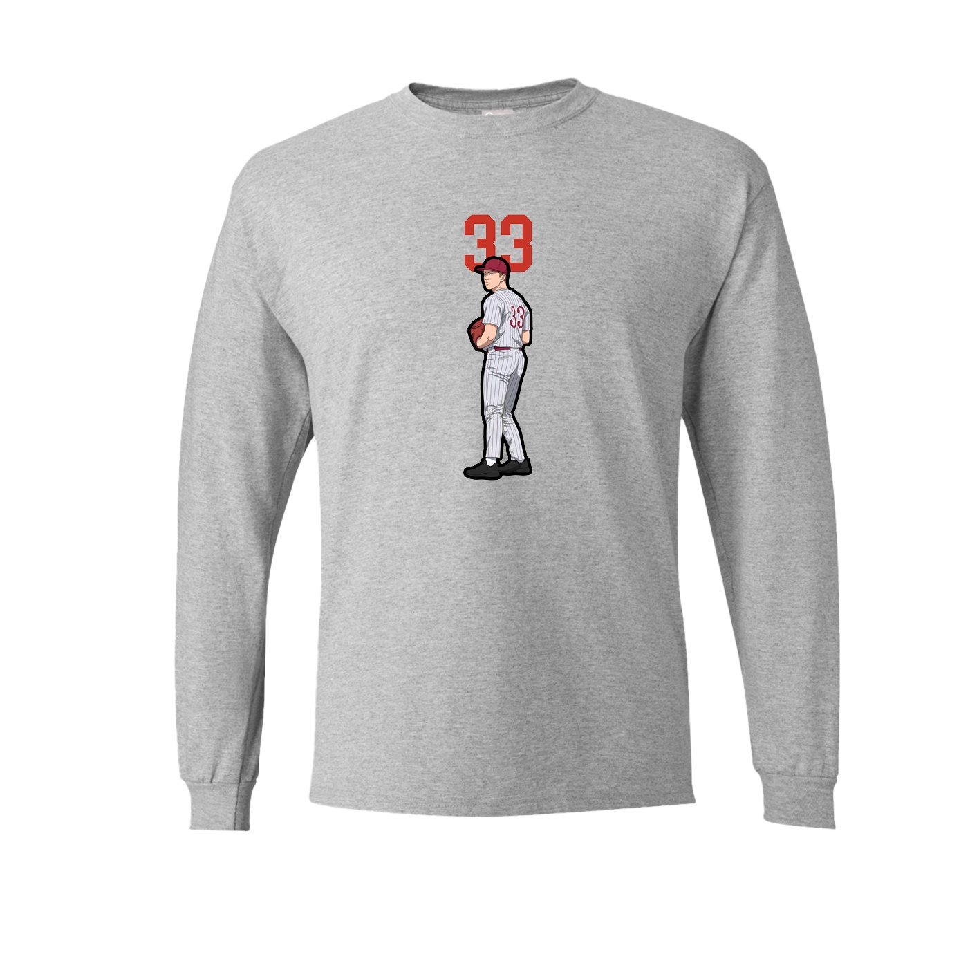 Long Sleeve Tee — Number Top in Grey