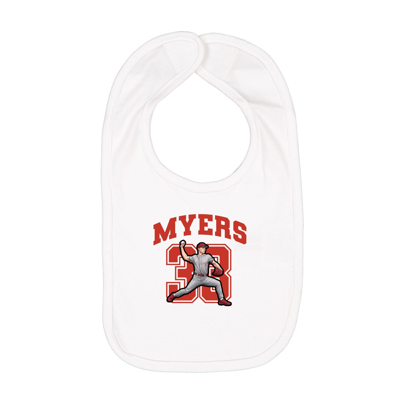 Infant Bib — Number in White