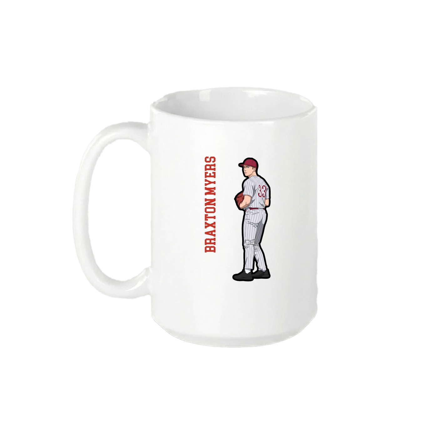 15oz Coffee Mug — Name Vertical in White
