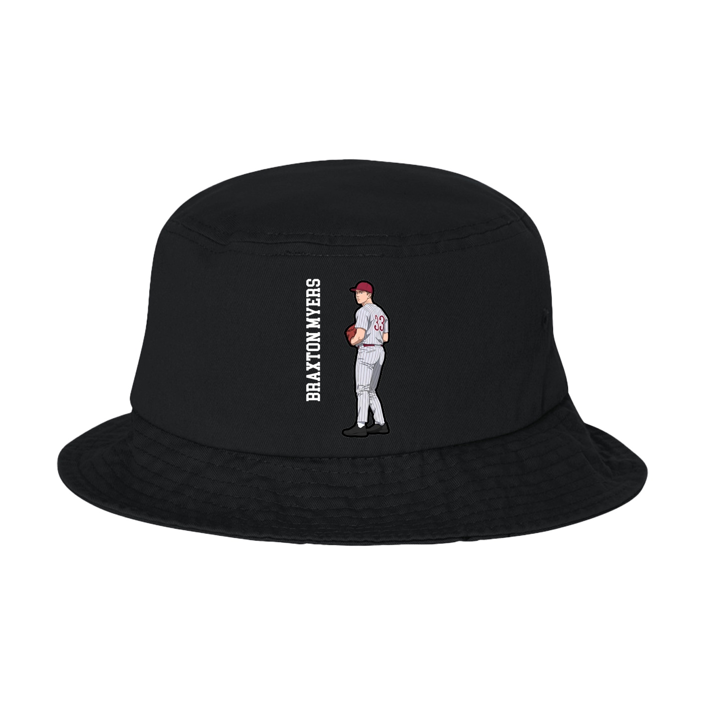 Bucket Cap — Name Vertical in Black