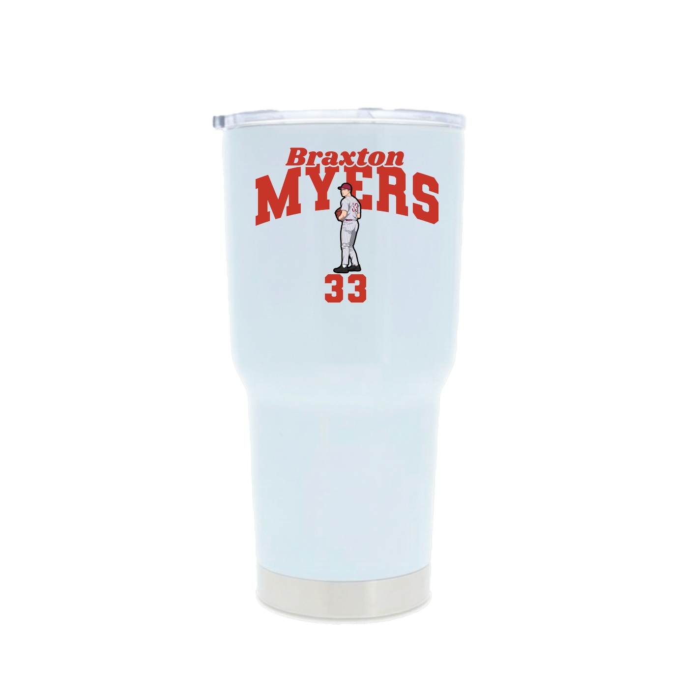 30oz Stainless Steel Tumbler — Signature Arch in White