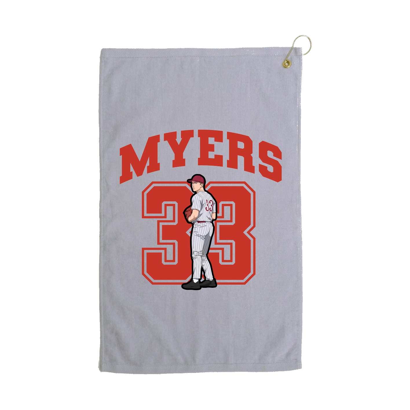 Golf Towel — Number in Grey