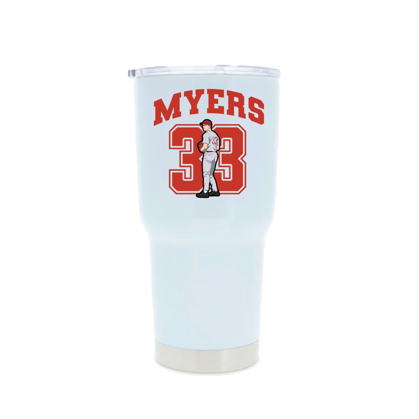 30oz Stainless Steel Tumbler — Number in White