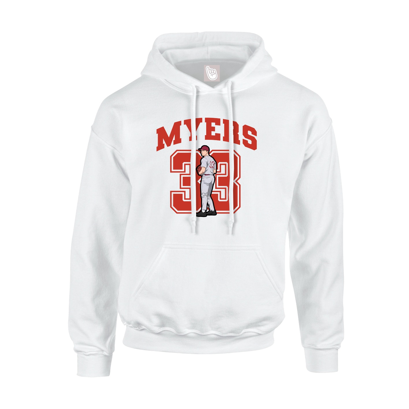 Youth Hoodie — Number in White