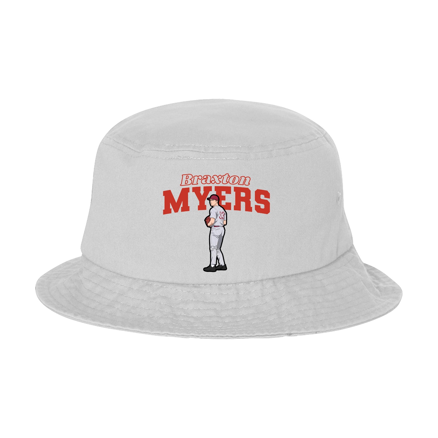 Bucket Cap — Name Arch in White