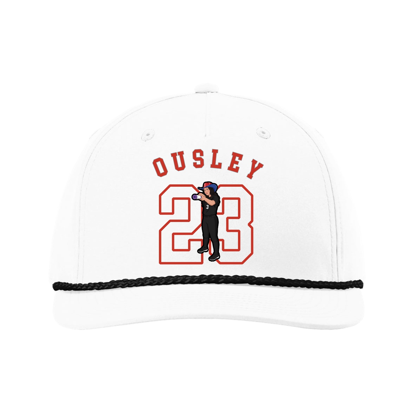 Five-Panel Classic Rope Cap — Shirsey Arch in White